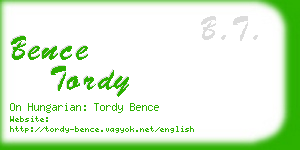 bence tordy business card